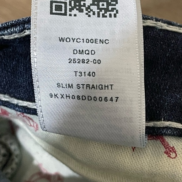 Sz. 28 sz. 6 True Religion Slim Straight Flap Super T Jeans - Picture 15 of 16